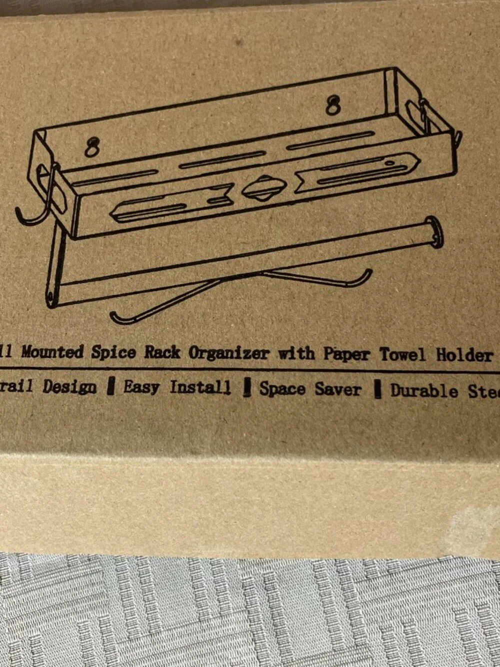 New! Wall Mount Paper Towel Holder with Shelf, Self Adhesive or Drill, Black